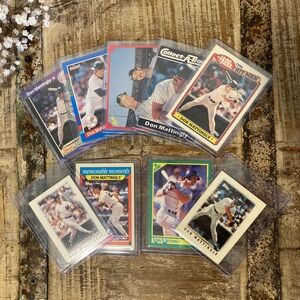 Lot of 9 Vintage 80s-90s Don Mattingly Baseball Cards New York Yankees